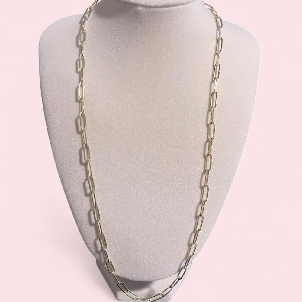 Gold filled paperclip Italian Made Necklace 21"